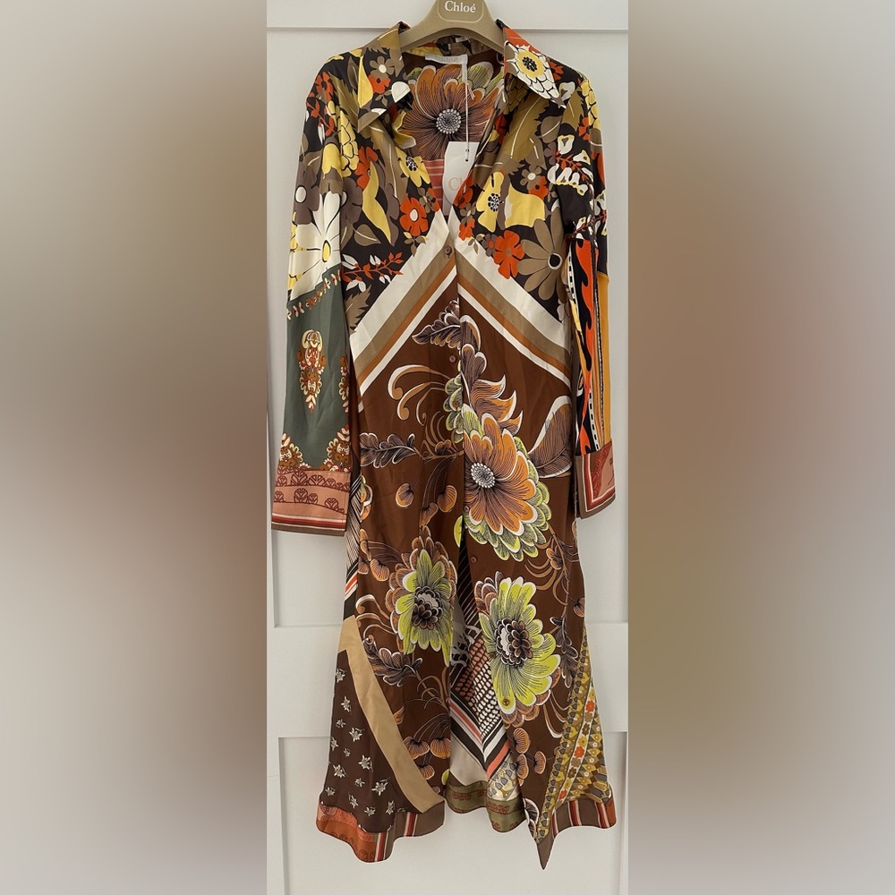 Chloe 100% silk tunic blouse